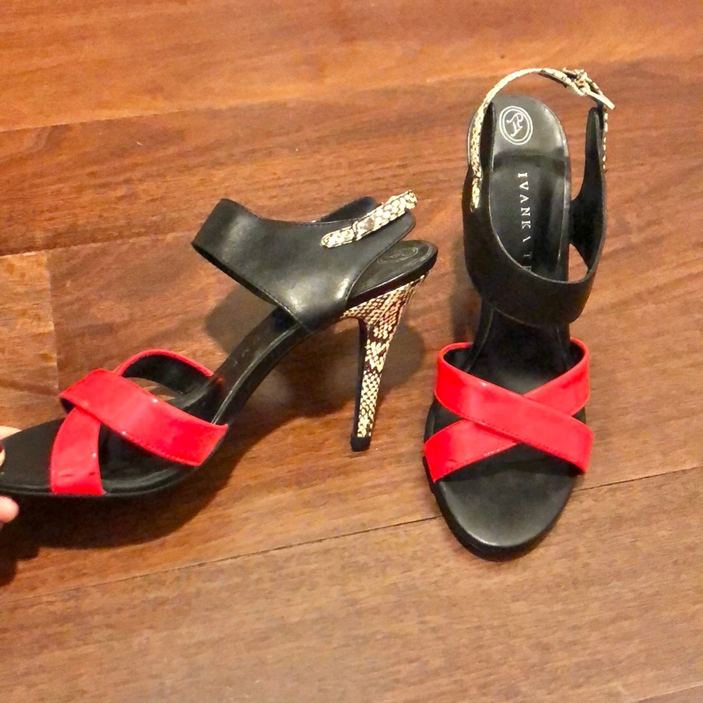 Hot Pink and Snake Skin High Heel Sandals